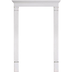 Stylish white doorway arch with fluted columns and decorative trim, enhancing interior elegance and charm in residential spaces. Perfect for modern and classic designs.