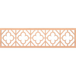 Intricate wooden fretwork design featuring repeating floral motifs and geometric patterns, perfect for enhancing architectural elegance in various settings. Ideal for interior and exterior decor.